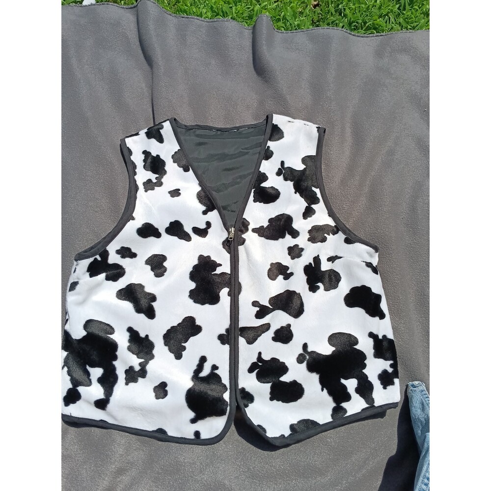 VTG Baccini Cow Print Vest & Matching Jeans Set Size 10 Western Rodeo Concert - Picture 11 of 12